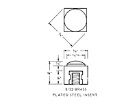 Female 8/32 Brass Plated Steel Insert